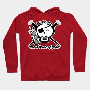 Knitting needles knitter pirate skull crossbones yarn crafts Hoodie